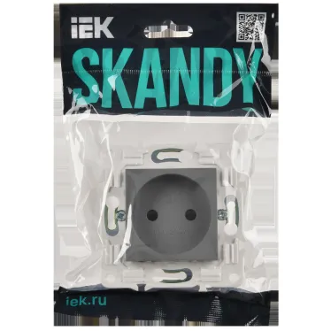 SKANDY Розетка без заземления с защитными шторками 10А SK-R01Gr серый IEK