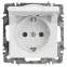 Розетка Intro Accent 6-203-01 2P+E Schuko с крышкой, 16А-250В, IP20, СУ, AL/CU, белый