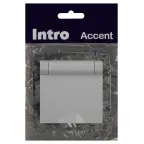 Розетка Intro Accent 6-203-01 2P+E Schuko с крышкой, 16А-250В, IP20, СУ, AL/CU, белый