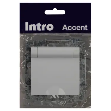 Розетка Intro Accent 6-203-01 2P+E Schuko с крышкой, 16А-250В, IP20, СУ, AL/CU, белый