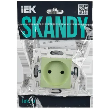 SKANDY Розетка без заземления без защитных шторок 10А SK-R02G мятный IEK