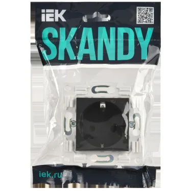 SKANDY Розетка с заземлением с защитными шторками 16А SK-R04G графит IEK