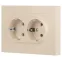 Розетка Intro Accent 6-205-02 2X2P+E Schuko, 16А-250В, IP20, СУ, AL/CU, слоновая кость