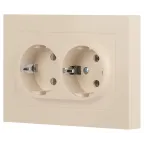 Розетка Intro Accent 6-205-02 2X2P+E Schuko, 16А-250В, IP20, СУ, AL/CU, слоновая кость