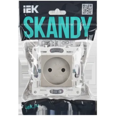 SKANDY Розетка без заземления без защитных шторок 10А SK-R02Sh шампань IEK