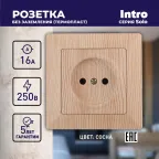 Розетка 2P, 16А-250В, СУ, Solo, сосна, 4-201-11