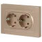 Розетка Intro Accent 6-205-04 2X2P+E Schuko, 16А-250В, IP20, СУ, AL/CU, шампань
