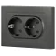 Розетка Intro Accent 6-205-07 , 2X2P+E Schuko, 16А-250В, IP20, СУ, AL/CU, графит