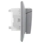 SKANDY Розетка 2-местная и крышкой 16А в сборе IP44 SK-R12S серебряный IEK