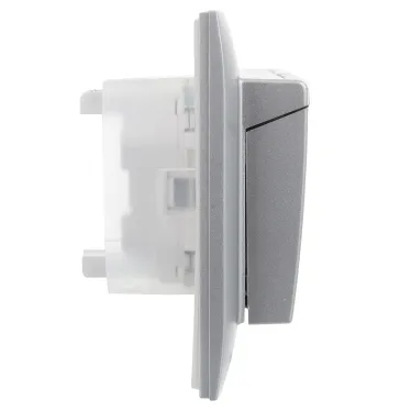 SKANDY Розетка 2-местная и крышкой 16А в сборе IP44 SK-R12S серебряный IEK