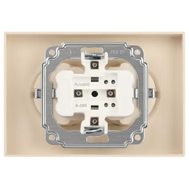 Розетка Intro Accent 6-205-11 2X2P+E Schuko, 16А-250В, IP20, СУ, AL/CU, сосна