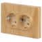 Розетка Intro Accent 6-205-11 2X2P+E Schuko, 16А-250В, IP20, СУ, AL/CU, сосна