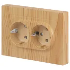 Розетка Intro Accent 6-205-11 2X2P+E Schuko, 16А-250В, IP20, СУ, AL/CU, сосна