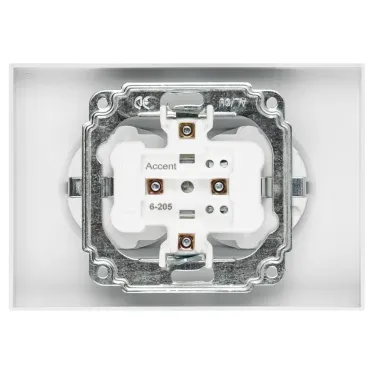 Розетка Intro Accent 6-205-01 2X2P+E Schuko, 16А-250В, IP20, СУ, AL/CU, белый