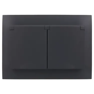 SKANDY Розетка 2-местная и крышкой 16А в сборе IP44 SK-R12T титан IEK
