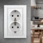 Розетка 2X2P+E Schuko, 16А-250В, СУ, б.л., Plano, белый, 1Э-205-01