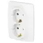 Розетка Серия 12 12-2106-01М , 2X2P+E Schuko, 16А-250В, белый матовый