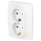 Розетка Серия 12 12-2106-01М , 2X2P+E Schuko, 16А-250В, белый матовый