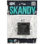 SKANDY Розетка без заземления с защитными шторками 10А SK-R01G графит IEK