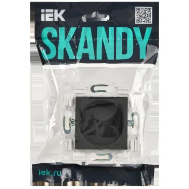 SKANDY Розетка без заземления с защитными шторками 10А SK-R01G графит IEK