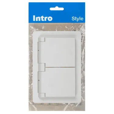 Розетка Intro Style 7-210-01 2х2P+E Schuko с крышкой штор., 16А-250В, СУ, IP44, белый