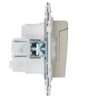 SKANDY Розетка 1-местная с заземлением с защитными шторками и крышкой 16А IP44 SK-R11B бежевый IEK