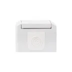 Розетка одноместная (керамика) INDUSTRIAL IP54 с заземлением, о/у, белая
