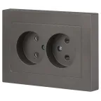 Розетка Intro Accent 6-204-09 2х2P, 16А-250В, IP20, СУ, AL/CU, титан