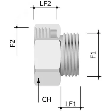 Переходник для труб 1 НР/ M32x1.5 ВР GAS-MET
