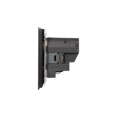Розетка STRONG одинарная с/з скрытой установки з/ш 16А с USB A+C быстрой зарядки 5В/3А механизм антрацит