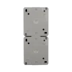 Блок вертикальный 2 розетки INDUSTRIAL IP54 с заземлением, о/у, серый