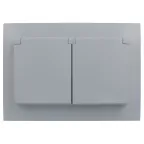 SKANDY Розетка 2-местная и крышкой 16А в сборе IP44 SK-R12Gr серый IEK