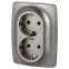 Розетка Серия 12 12-2106-16 , 2X2P+E Schuko, 16А-250В, титан