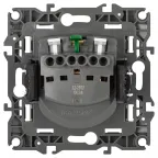 Розетка Серия 12 12-2102-16 , 2P+E Schuko со шторками, 16А-250В, Эра12, титан