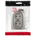 Розетка Серия 12 12-2106-16 , 2X2P+E Schuko, 16А-250В, титан