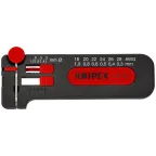 Мини-стриппер для тонких медных кабелей с кабелерезом зачистка 03-1мм (AWG 28-18) L-100мм с ограничителем длины 4-15мм ударопрочный пластик блистер