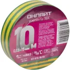 Изолента ПВХ OIT-B15-10-YG желто-зеленая 15мм 10м ОНЛАЙТ