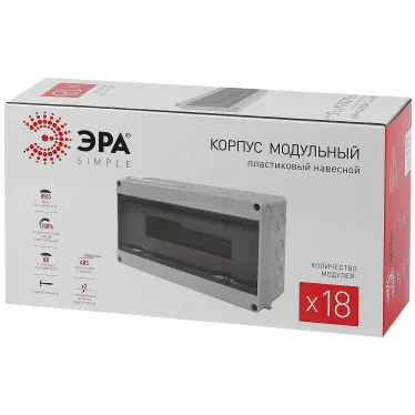 Щит ЩРН-П 18 модулей навесной КМПн-18 IP65 серый SIMPLE