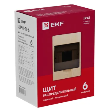 Щит распределительный навесной ЩРН-П- 6 светлое дерево IP41 PROxima