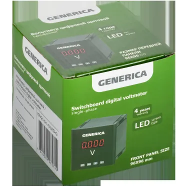 Вольтметр цифровой щитовой однофазный 96х96мм LED GENERICA