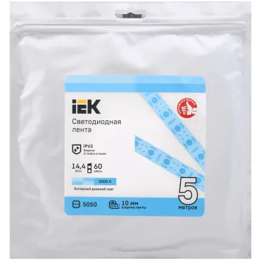 Лента светодиодная 5м LSR-5050W60-14,4-IP65-12В IEK