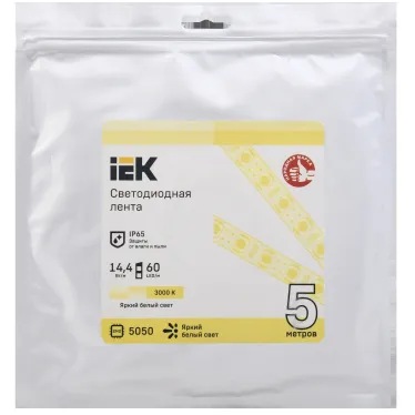 Лента светодиодная 5м LSR-5050WW60-14,4-IP65-12В IEK