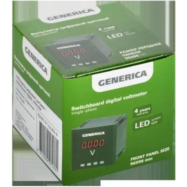 Вольтметр цифровой щитовой однофазный DO RS-485 96х96мм LED GENERICA