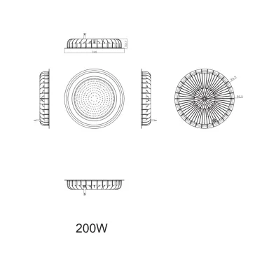 Cветильник cветодиодный подвесной SPP-402-0-50K-200 IP65 200Вт 20000Лм 5000К Кп«2% КСС Д DOB