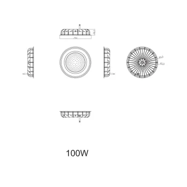 Cветильник cветодиодный подвесной SPP-402-0-50K-100 IP65 100Вт 10000Лм 5000К Кп«2% КСС Д DOB