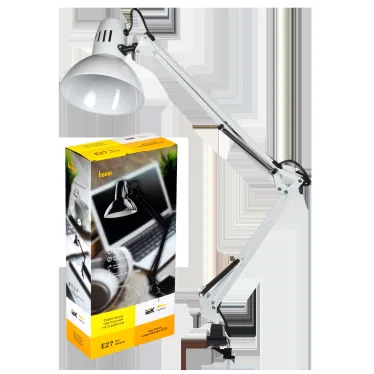 LIGHTING Светильник настольный 1014 пантограф на струбцине Е27 белый IEK