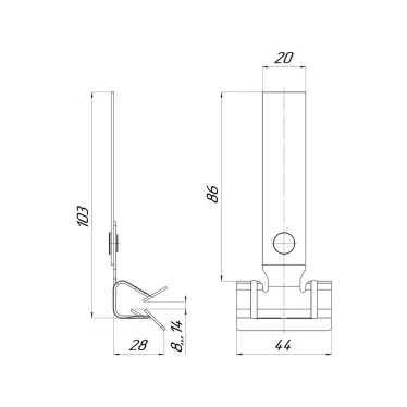 Зажим балочный 8-14мм с пластиной PROxima