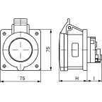Розетка скрытой установки IP44 32A 3P+E 400V