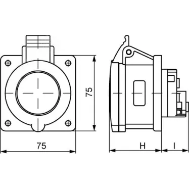 Розетка скрытой установки IP44 32A 3P+E 400V