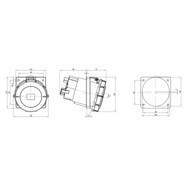 Розетка скрытой установки IP67 125A 3P+E 400V